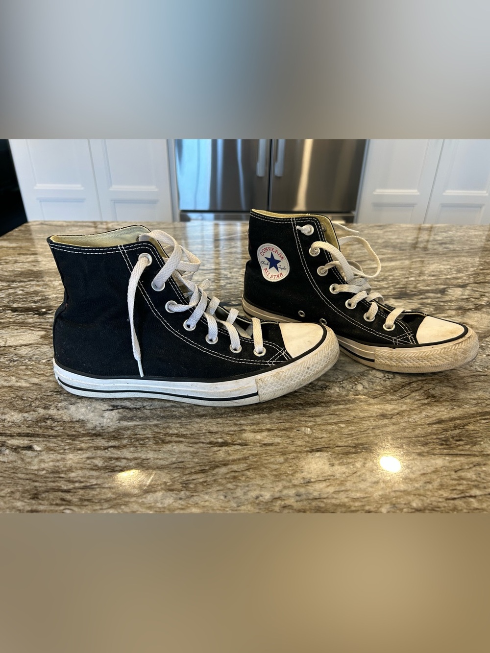 Converse Black Canvas High-Top Sneakers with White Details